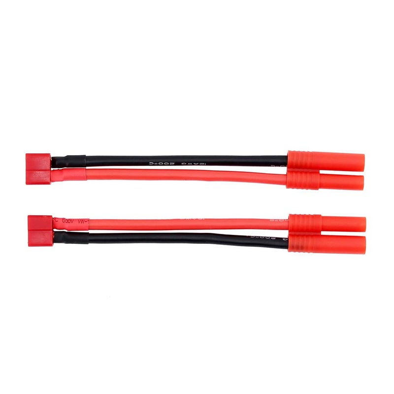 OliRC 2pcs 4mm Bullet Banana HXT Connector to Female T-Plug Connector Adapter with 12awg 10cm Wire(C70-2) - Image 2